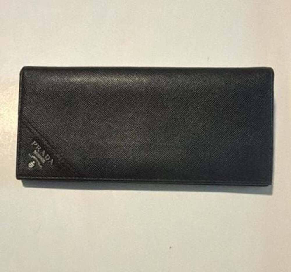 Prada Black Saffiano Leather Long Bifold Wallet with Box and Cards - Picture 4 of 8